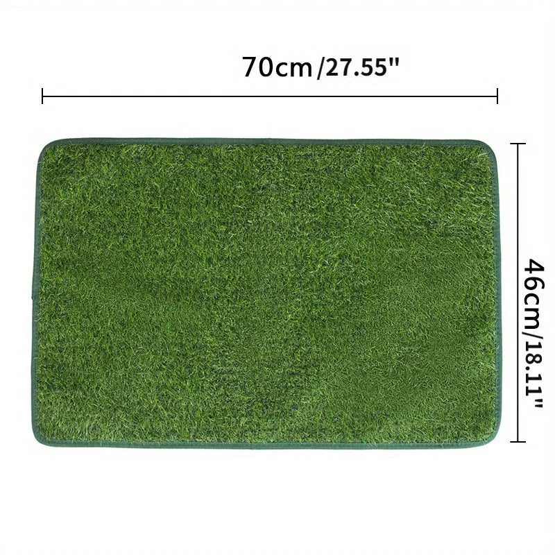 Washable artificial grass dog and cat toilet training mat shown in three sizes.