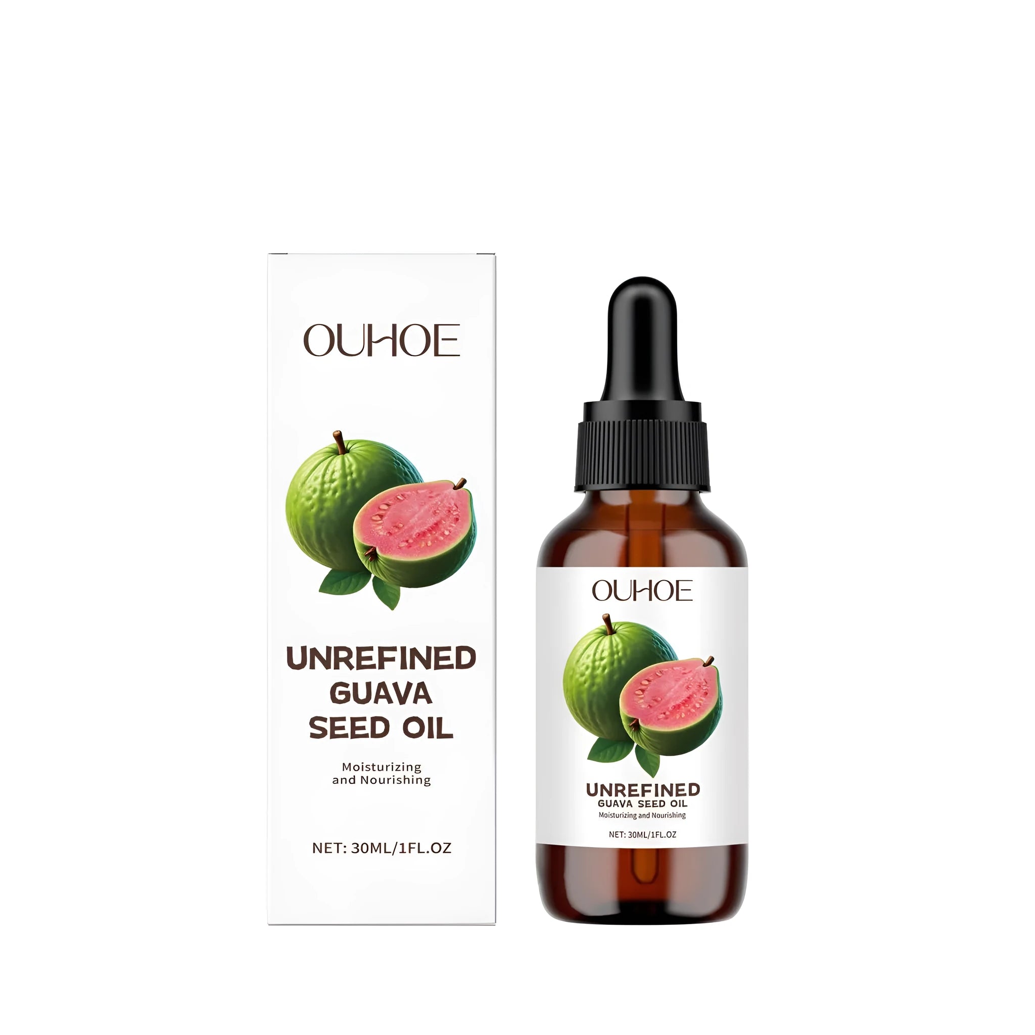 30ml guava seed oil facial serum bottle with dropper applicator