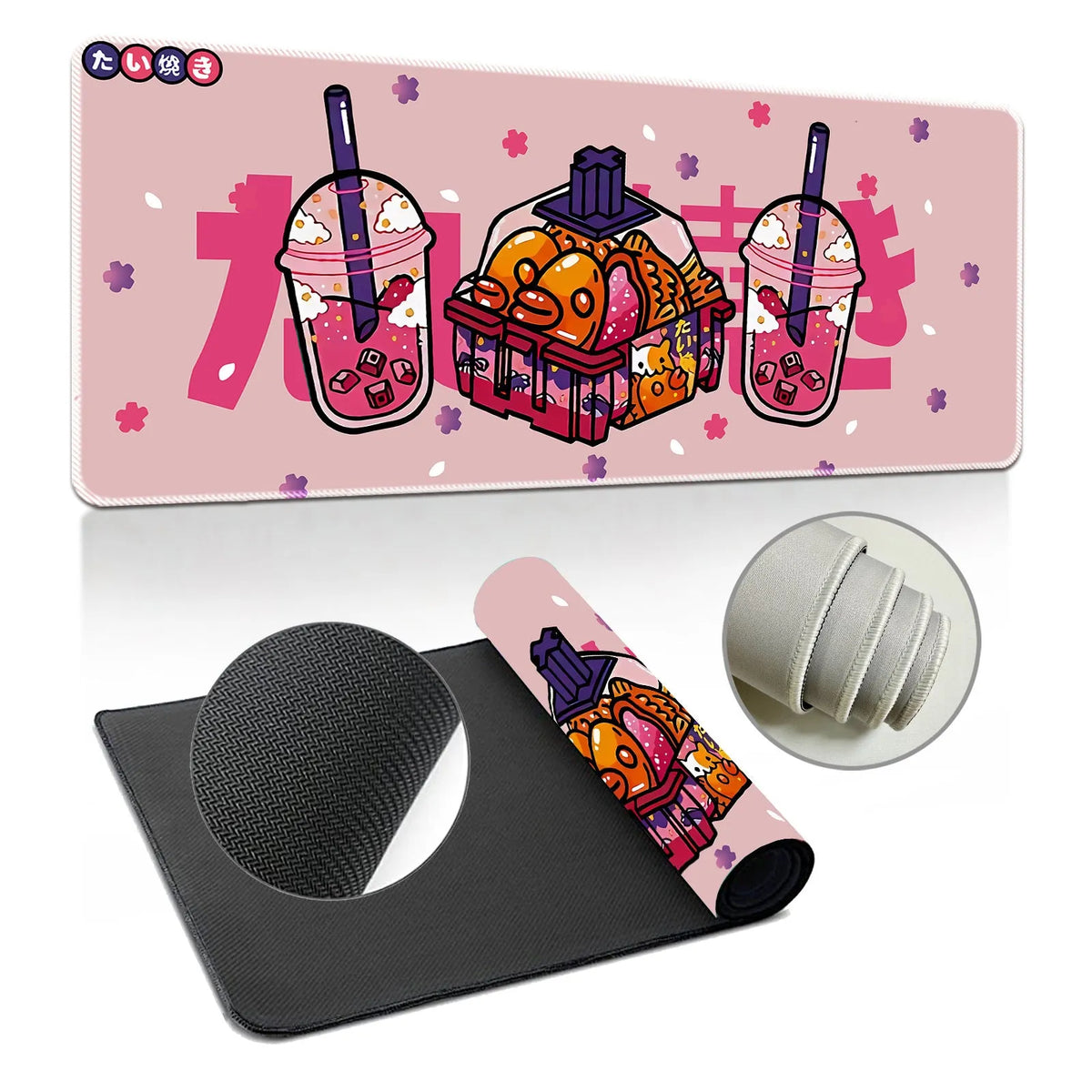 Extra large natural rubber mouse pad and desk mat in multiple printed styles and sizes from 300x600mm to 600x1200mm