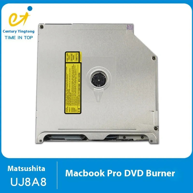 Silver internal SATA optical drive for MacBook Pro 13 laptop showing dimensions