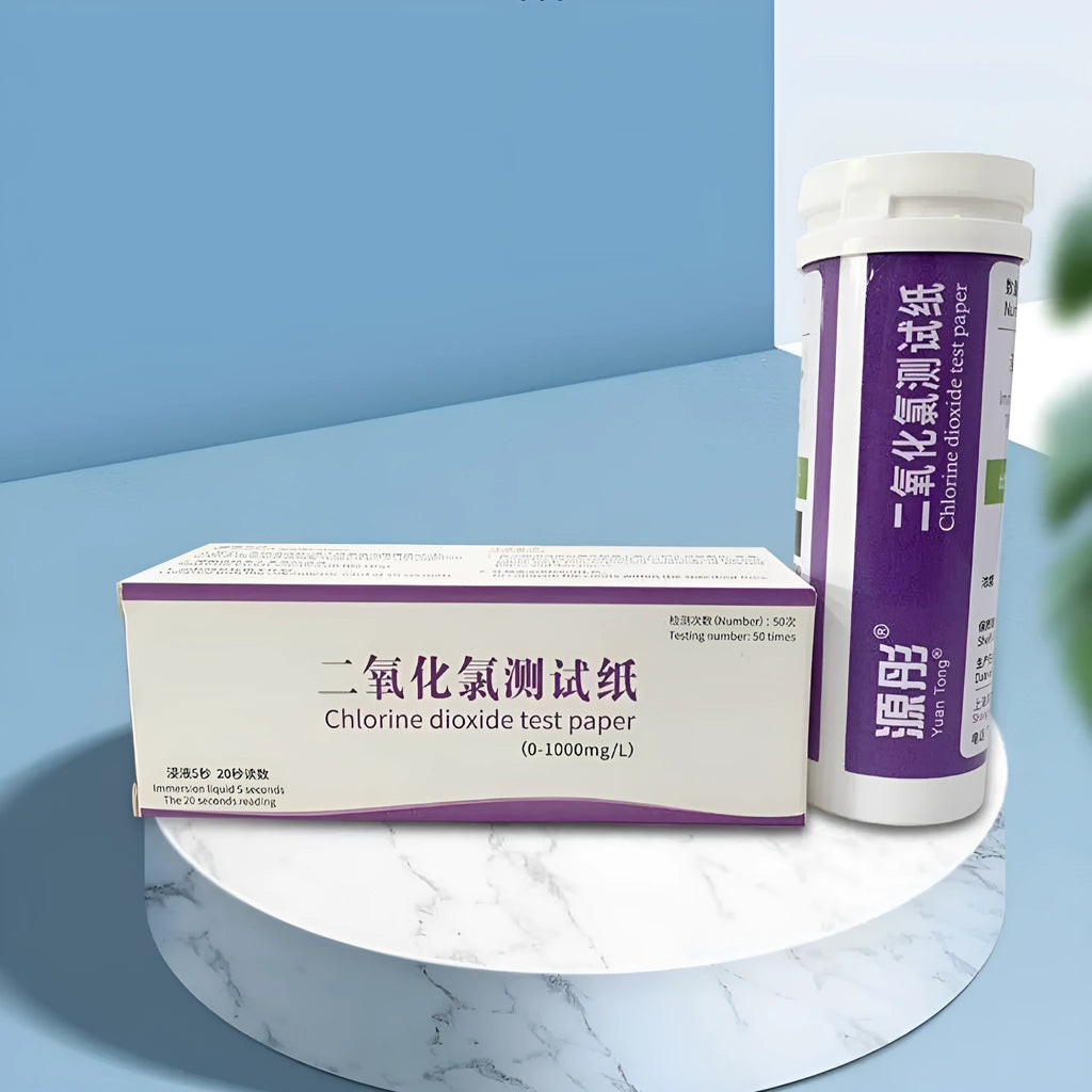 Chlorine dioxide test paper bottle containing 50 pieces for waste water concentration detection 0-1000mg/L range