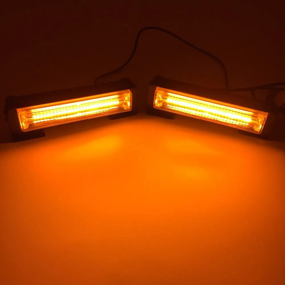 Yellow aluminium alloy and PC vehicle strobe warning light with a 160mm size and 9W COB LED.