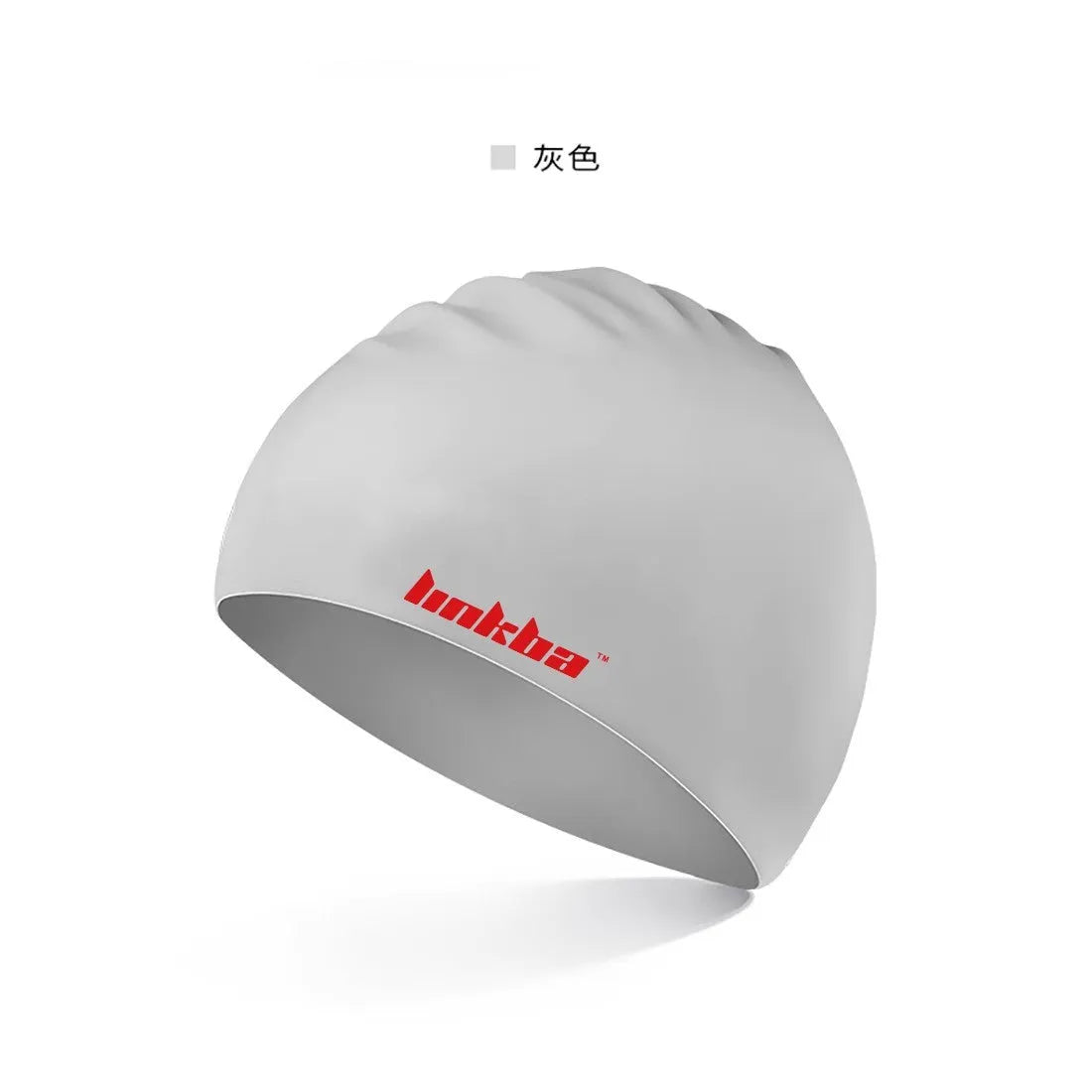 Professional waterproof silicone swimming cap with printed letters pattern in choice of five colours