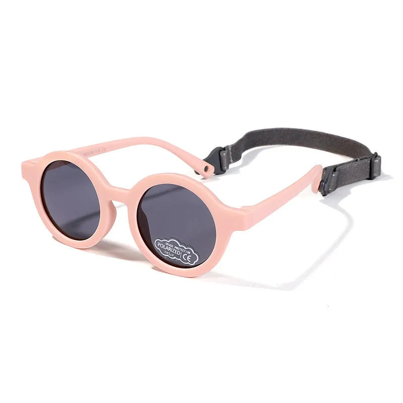 Children's silicone sunglasses for 0-3 years with round frames in multiple colours