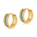 Geometric round women's earrings in copper with electroplated 18K gold finish