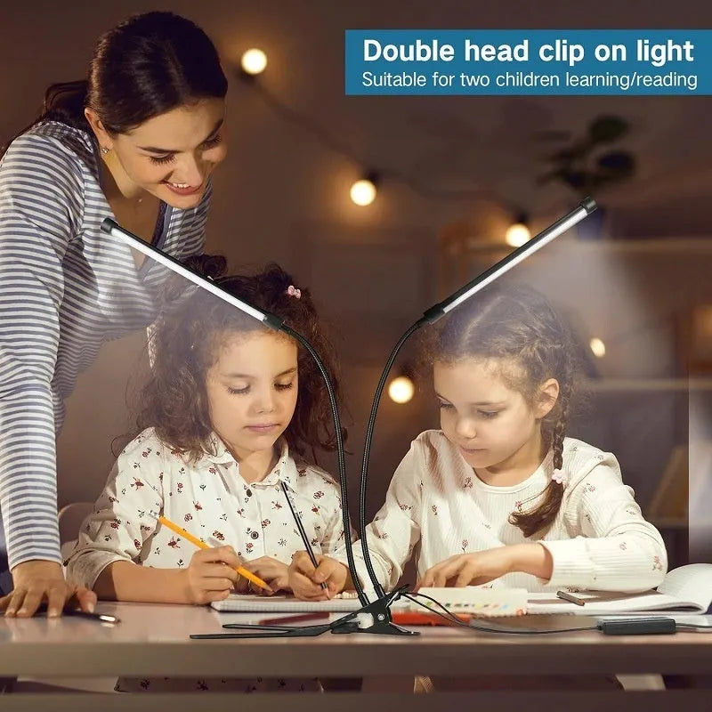 Black and white American style LED desk lamp with USB cable, 26cm long.