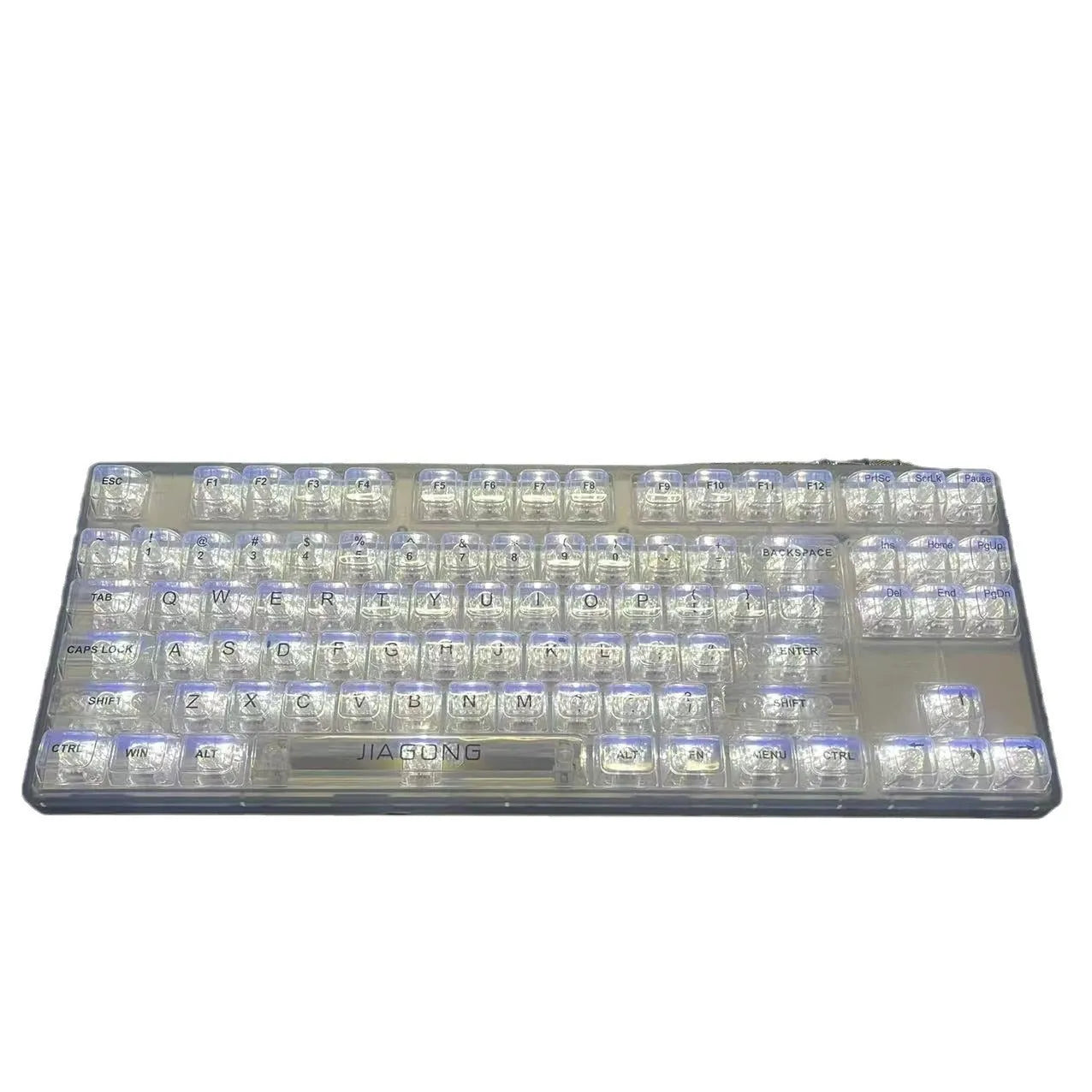 Universal 132-key transparent plastic key cap set for mechanical keyboards