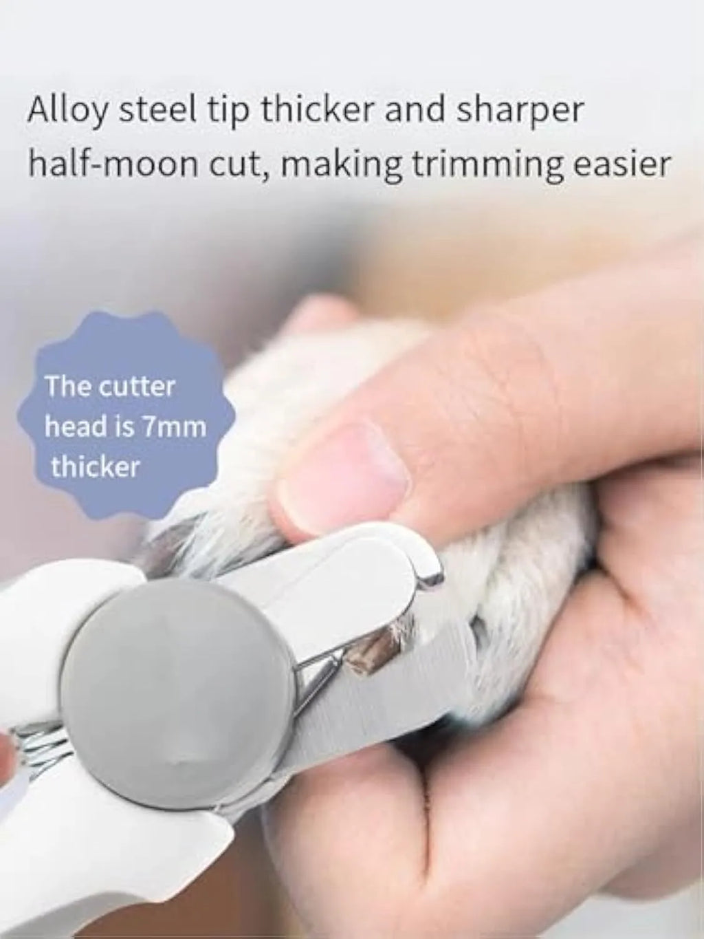 Blue heavy duty dog nail clippers with safety guard for large breeds