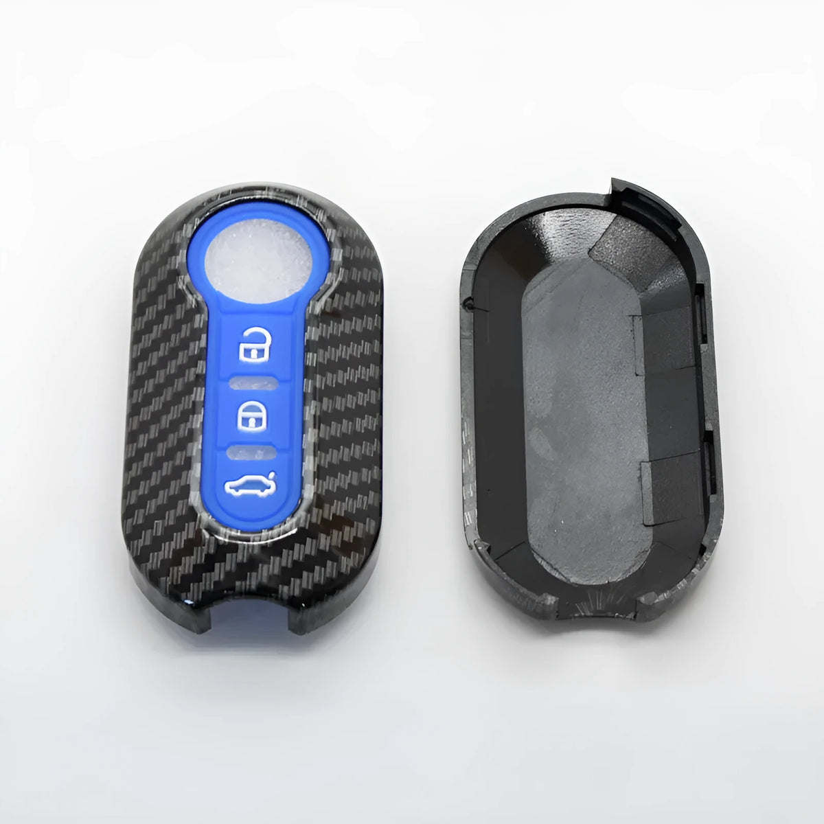 Fiat 500 Boyue Ottimo Viaggio ABS plastic key shell case in black, red, and dark blue colours