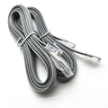 Silver grey CAT6 network cable with RJ-45 connectors, 2 metres long