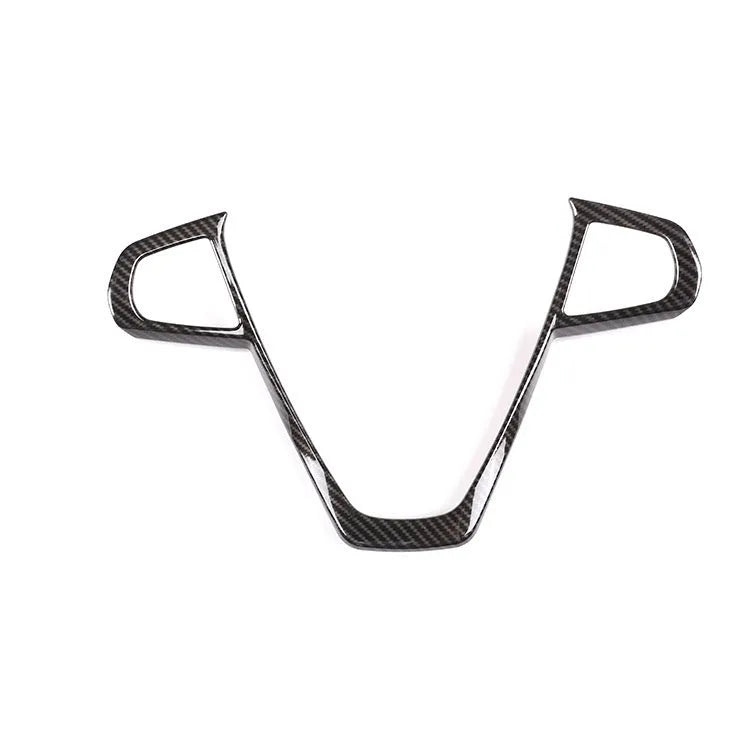 BMW steering wheel button frame decoration in black ABS carbon fibre pattern trim