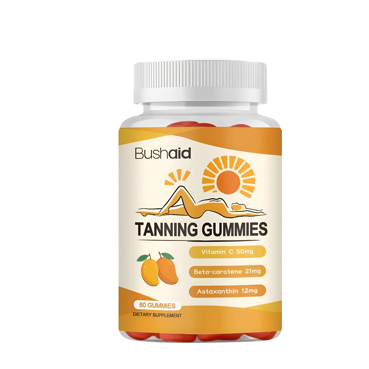 Pack of Meihei Gummies soft candy dietary supplement containing astaxanthin, lycopene and vitamins.