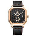 Men's sports quartz watch with 8mm belt-style case in gold or silver shell options