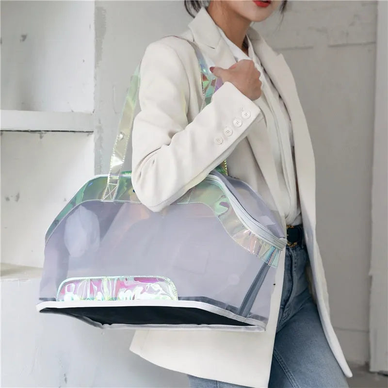 Leather cat carry bag in Milan White colour with 25L capacity for pet travel