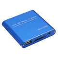 Blue and black 1080P HDMI media player for SD cards and USB drives