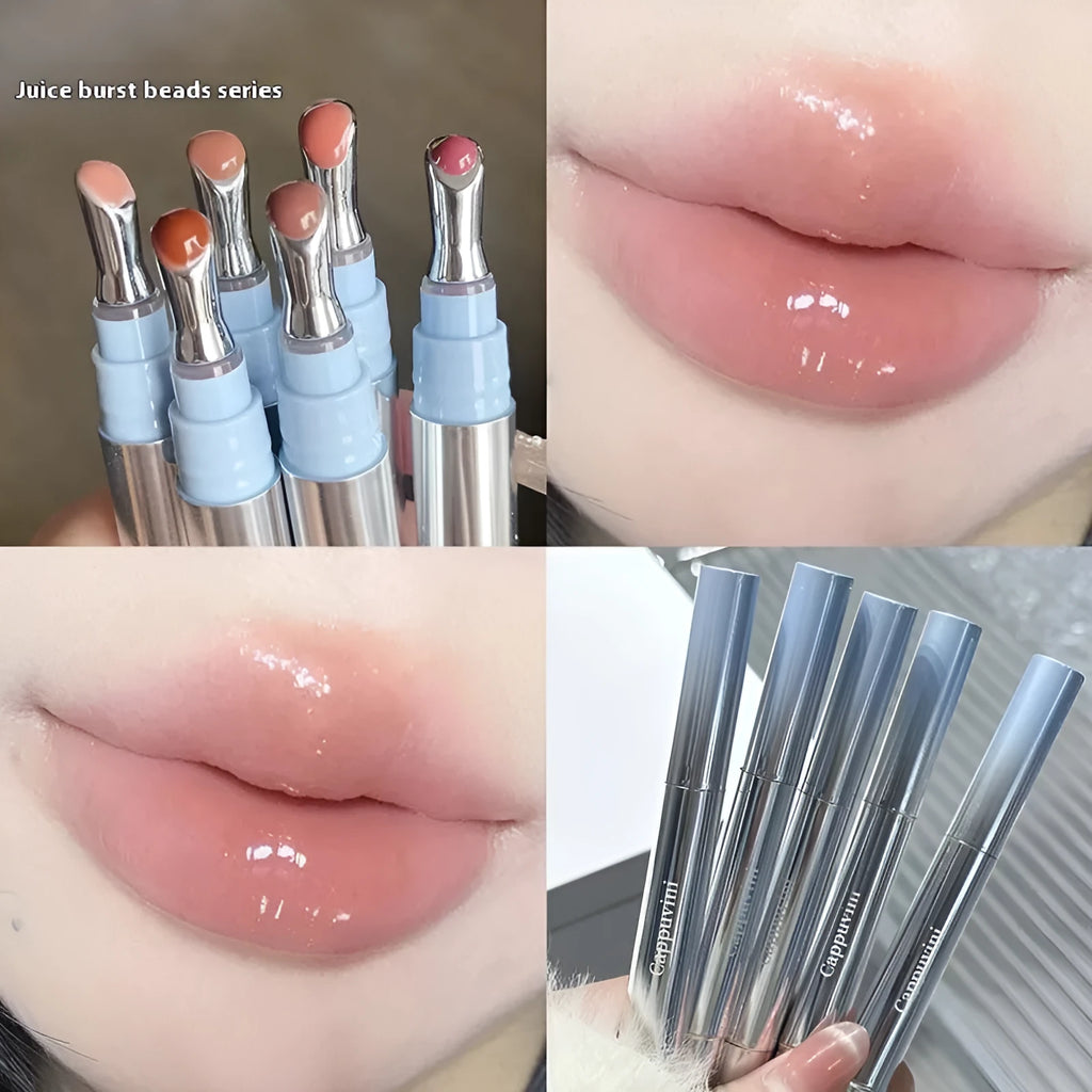 Mirror Water Light Lipstick in six colours including Almond Ice and Pomegranate Ice.