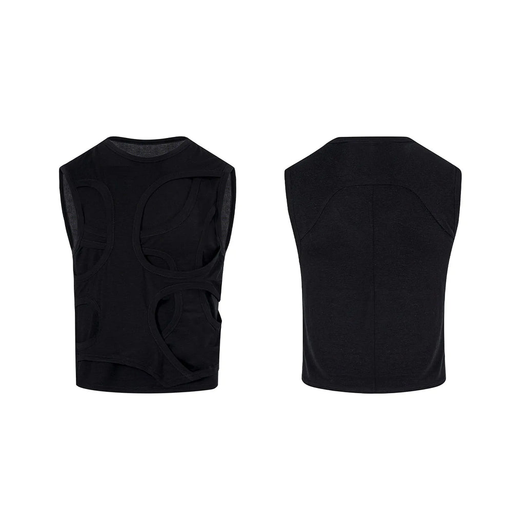 Men's solid colour Lyocell vest with round neck and tank-top style, shown in grey.