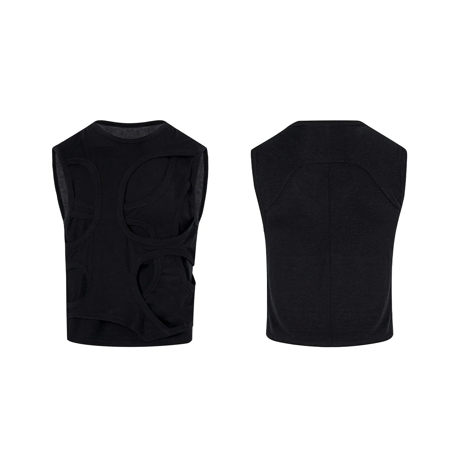 Men's solid colour Lyocell vest with round neck and tank-top style, shown in grey.