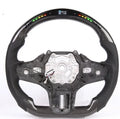 Black carbon fibre steering wheel for BMW X3 X5 with LED controls and heating function