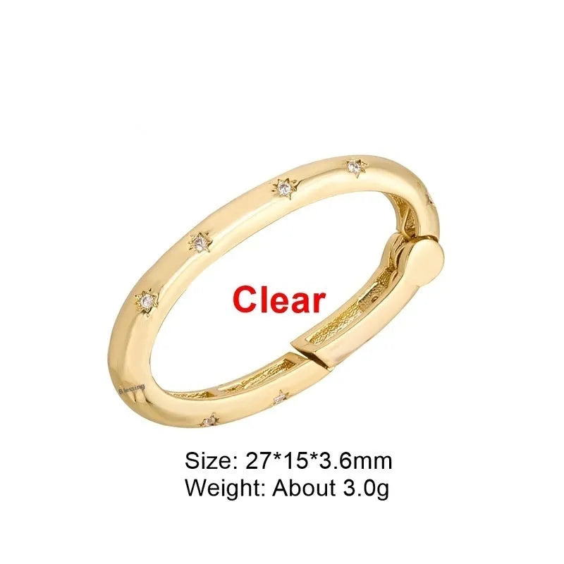 Copper climbing buckle with gold electroplating and micro-inlaid zircon heart design