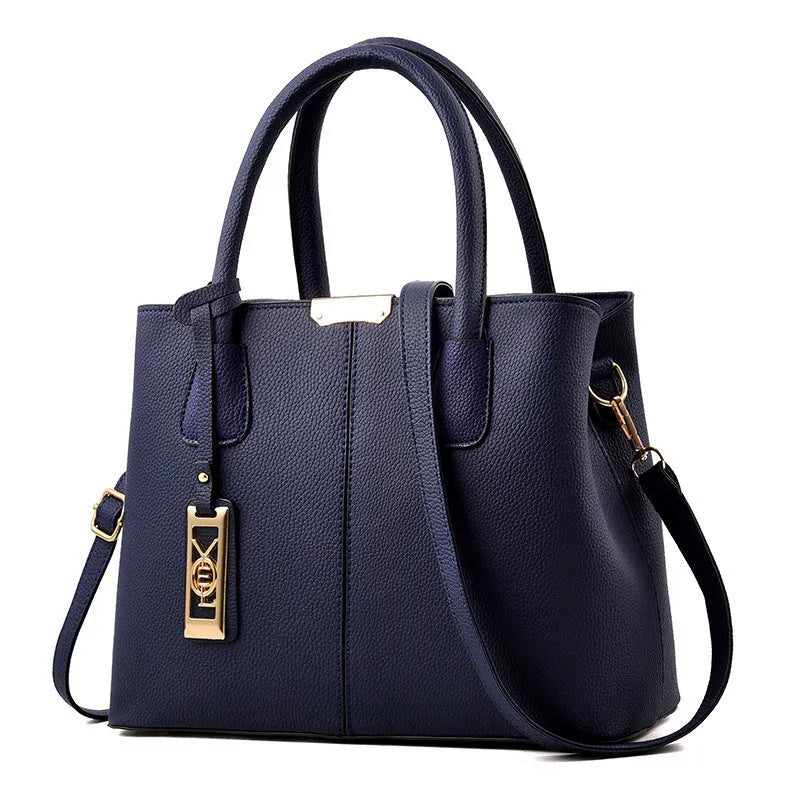 Soft PU large capacity square shoulder bag for women in a selection of colours including plaid.