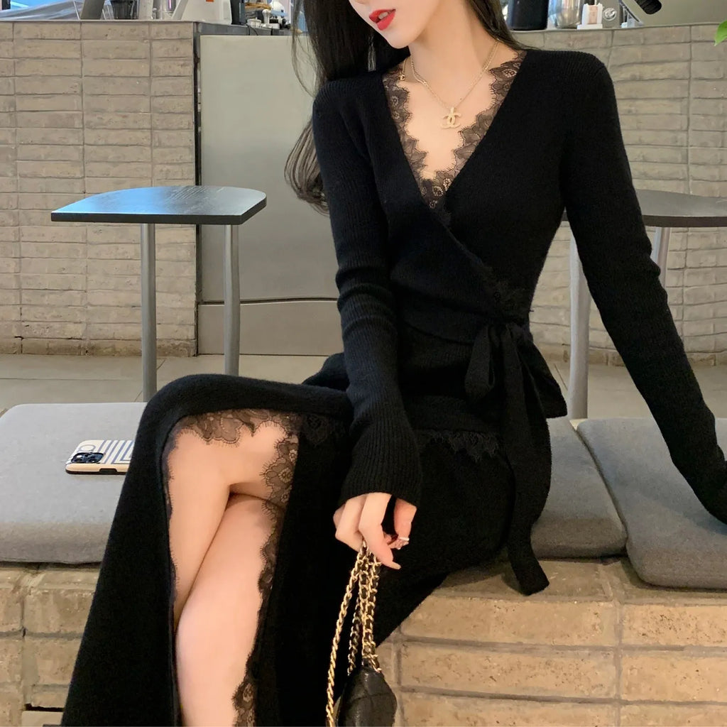 Black women's slim fit polyester skirt with princess dress styling
