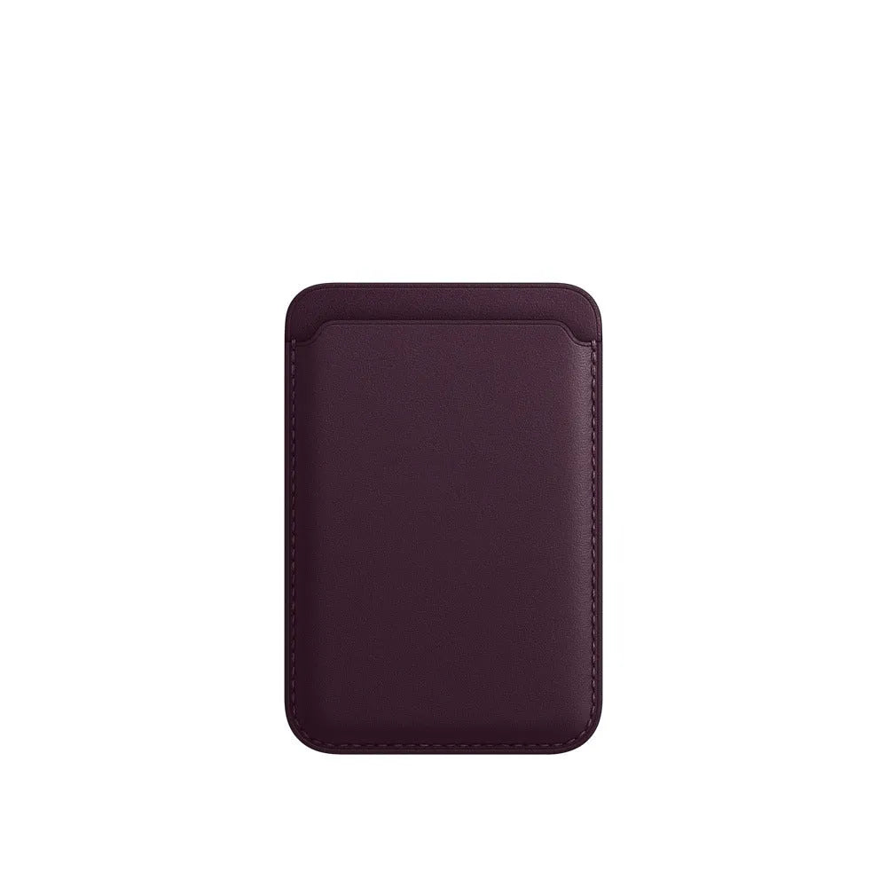 PU leather MagSafe magnetic card phone case for iPhone in solid colour.