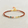 Women's geometric crystal freshwater pearl bracelet with natural gemstone beads