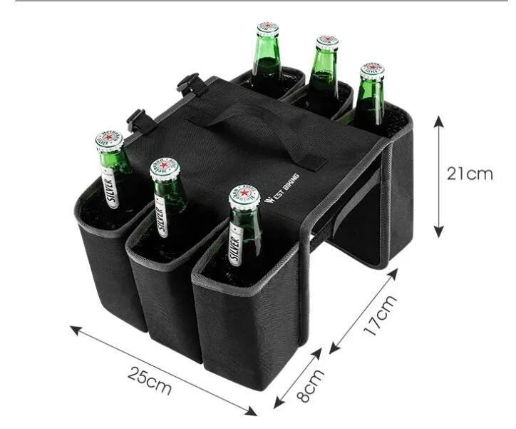 Black and orange bicycle double-sided anti-scratch drink storage bag with 2L capacity