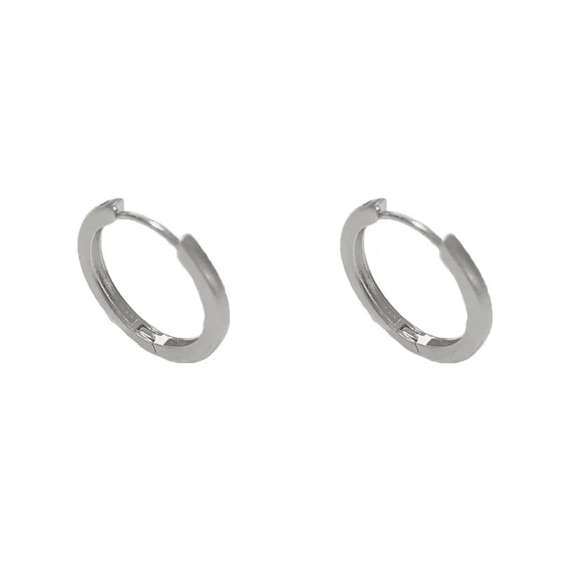Geometric circle ear clips in gold or silver gold-plated copper for women