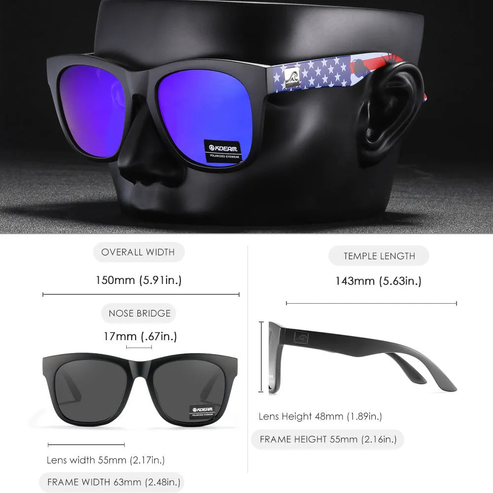 TAC polarised sunglasses with PC frames for outdoor activities like fishing and driving