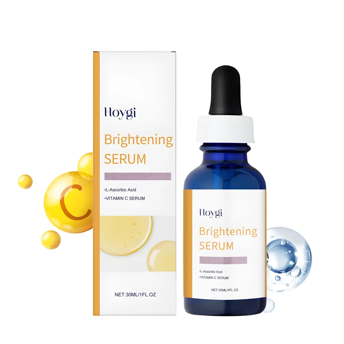 30ml bottle of Vitamin C and Vitamin E facial serum with dropper