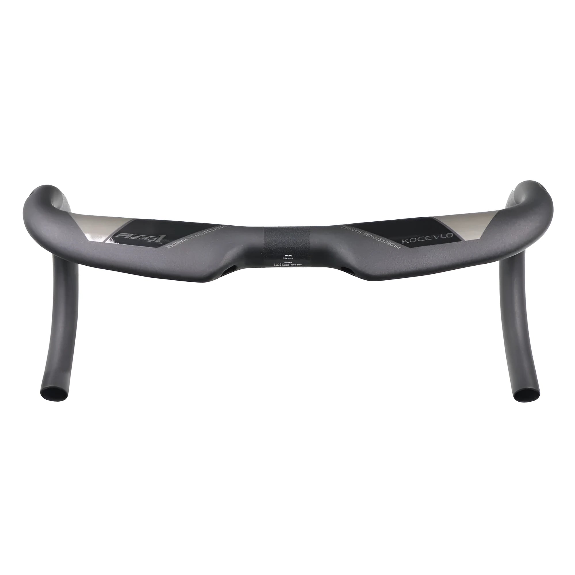 Wei Bike matt carbon fibre road bicycle drop handlebar shown from above