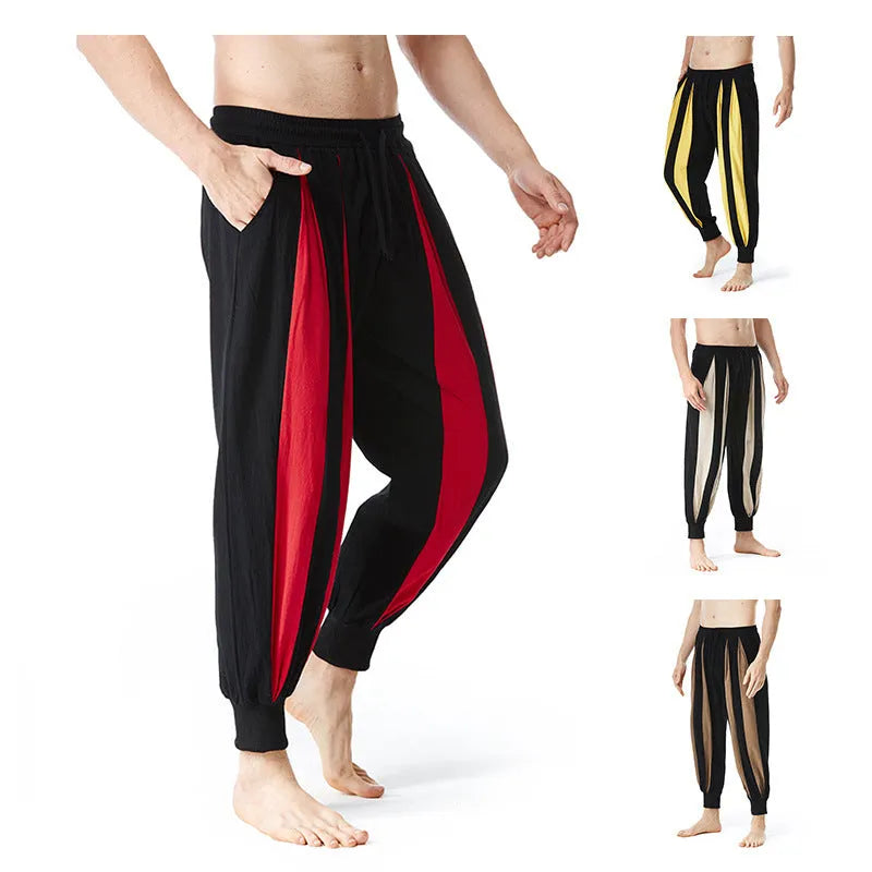 Men's straight-cut casual trousers in polyester available in four colours with Asian sizing standards