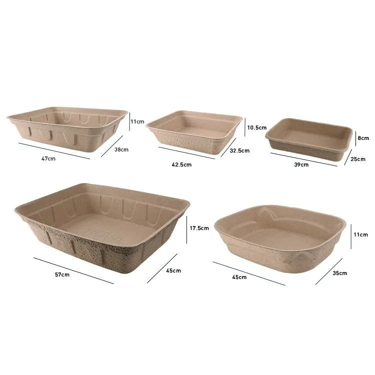 Brown disposable waterproof cat litter box environmentally friendly degradable material