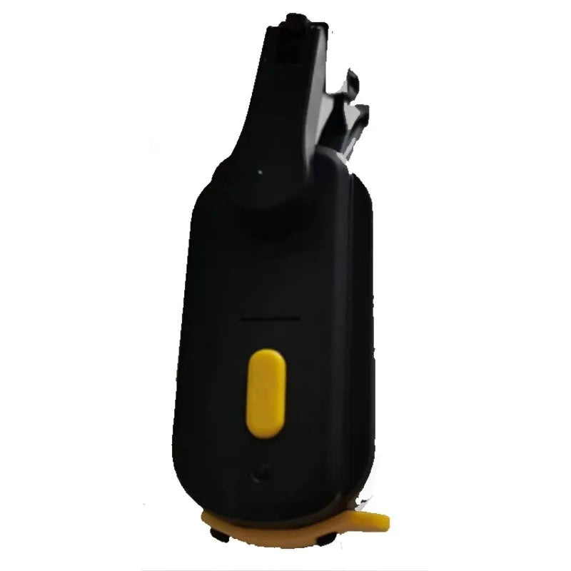 Black plastic helmet wiper motor with a 65mm blade for motorcycle visors and goggles.