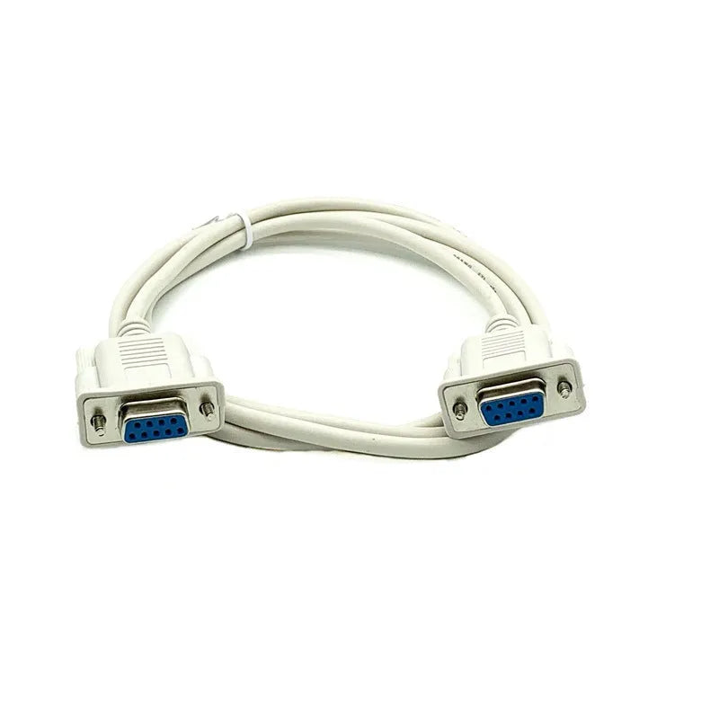 DB9 female to female RS232 crossover serial cable 1.5 metres milky white