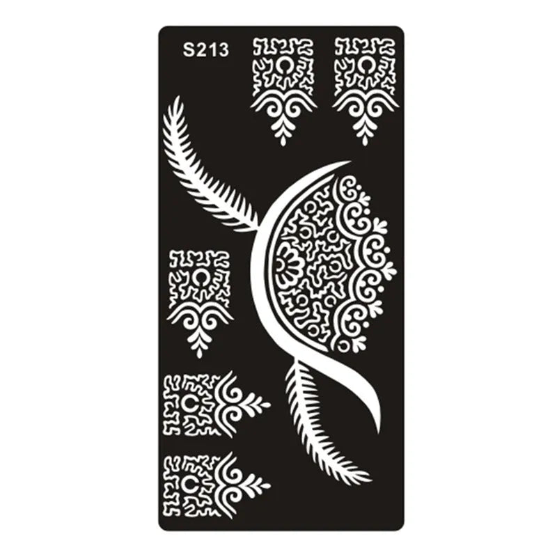 Geometric hollow tattoo template stickers on water transfer paper in multiple colours