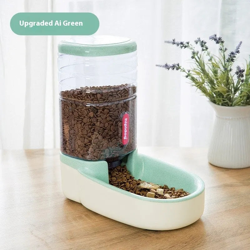 Large grey automatic pet feeder or water fountain with 3.8 litre capacity for cats and dogs
