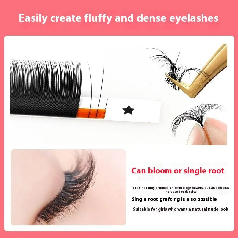 False eyelashes with 16-row dense mink hair clusters on a matte band, shown in various lengths from 8mm to 18mm.