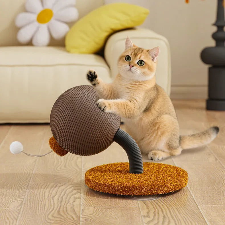 Large and small hemp rope cat scratching boards with cat grasping ball and tumbler patterns
