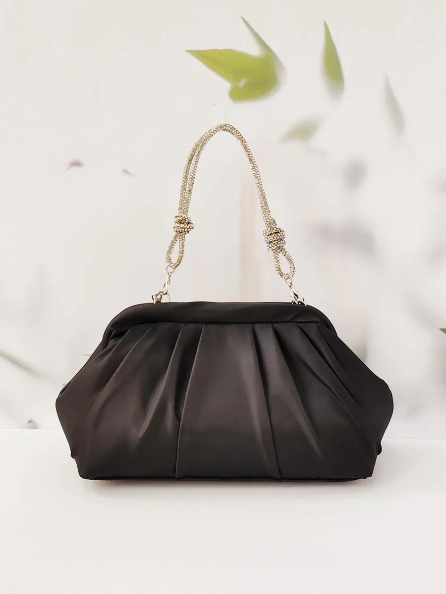 Women's lavender purple crossbody messenger bag with shell shape and chain decoration
