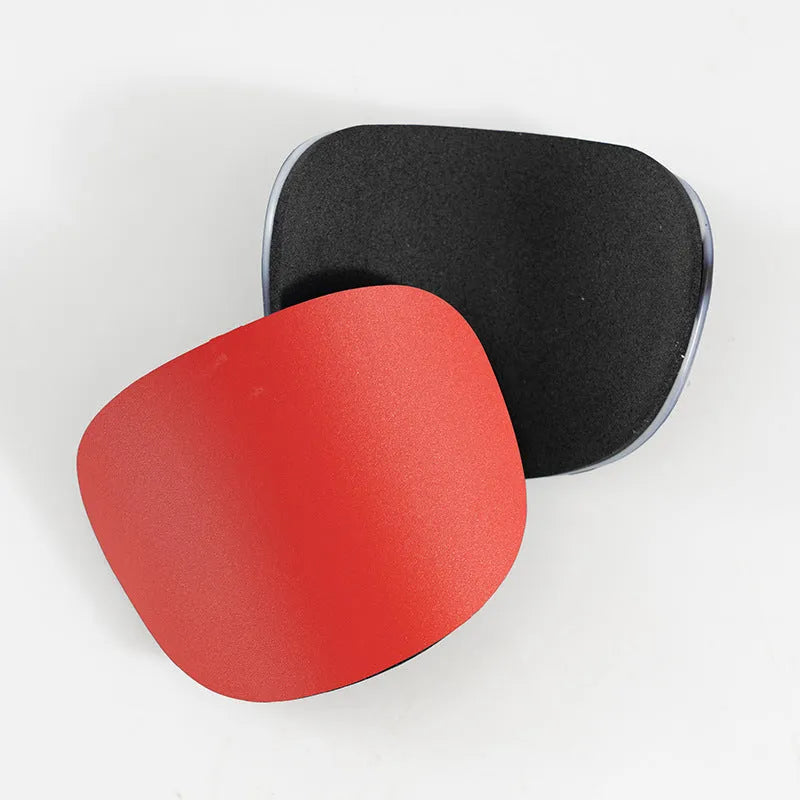 PU mini shin guards in various colours on a leg, showing S and XS sizing for sports protection.
