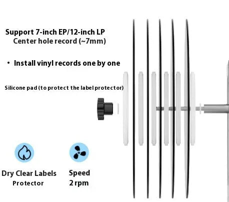 Ultrasonic disc cleaning machine with single slot for vinyl records and PCB components