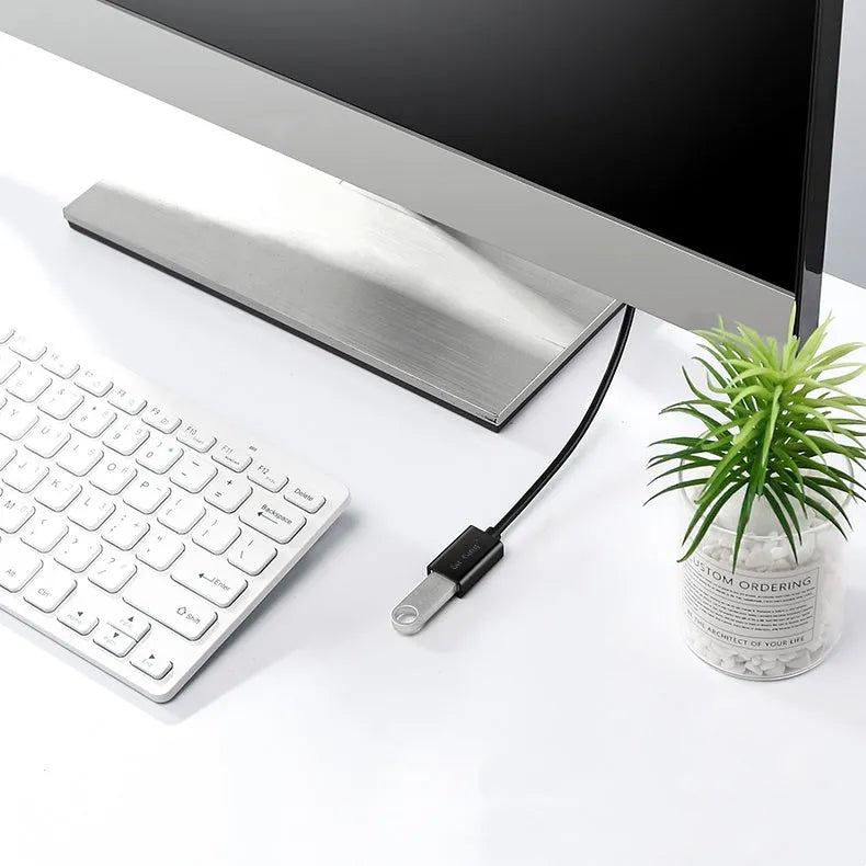 Black USB 3.0 and USB 2.0 extension cable with male to female connectors showing multiple length options