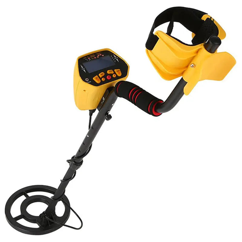 GC1028 black and yellow metal detector with LCD display and waterproof search coil