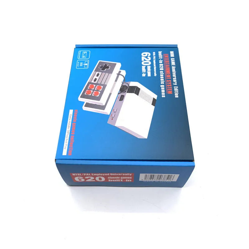 NES 8-bit retro game console with two controllers and AV cable
