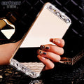 Gold rhinestone silicone back cover case for Huawei and Honor mobile phones