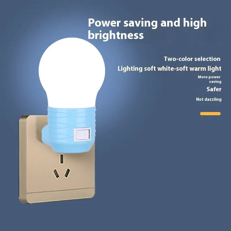 Plug-in bedside baby night feeding lamp with round modern design