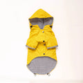 Yellow polyester dog raincoat with windproof waterproof twill and cotton inside, sizes S to 4XL